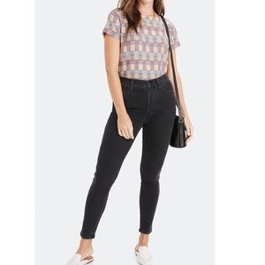 Madewell 10” High Rise Skinny Jeans Black Wash Zip Up 31P